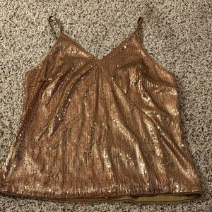 Grace Karin Shimmering Sequin Camisole in Gold